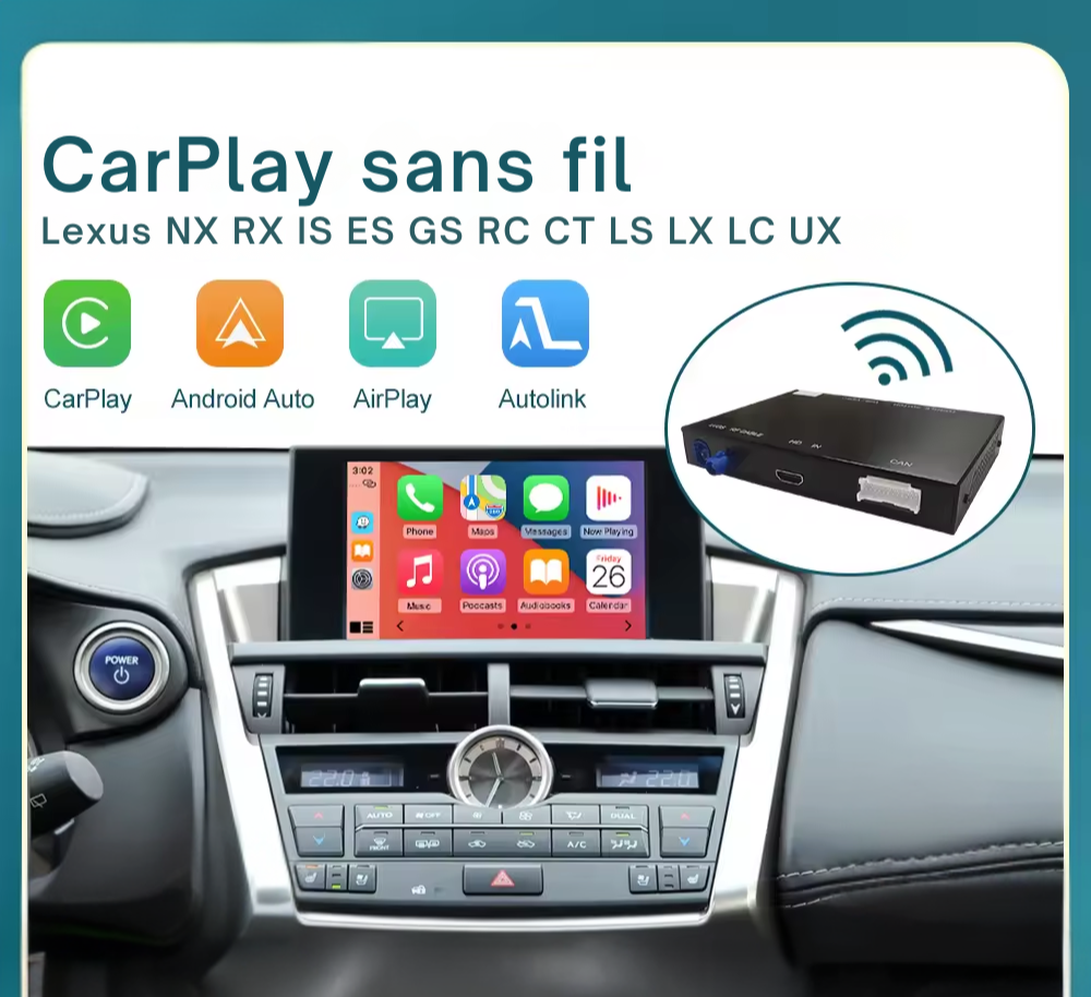 Boitier sans fil CarPlay Android Auto LEXUS RX RC ES UX NX LC IS ST200h LX-570 GS Series
