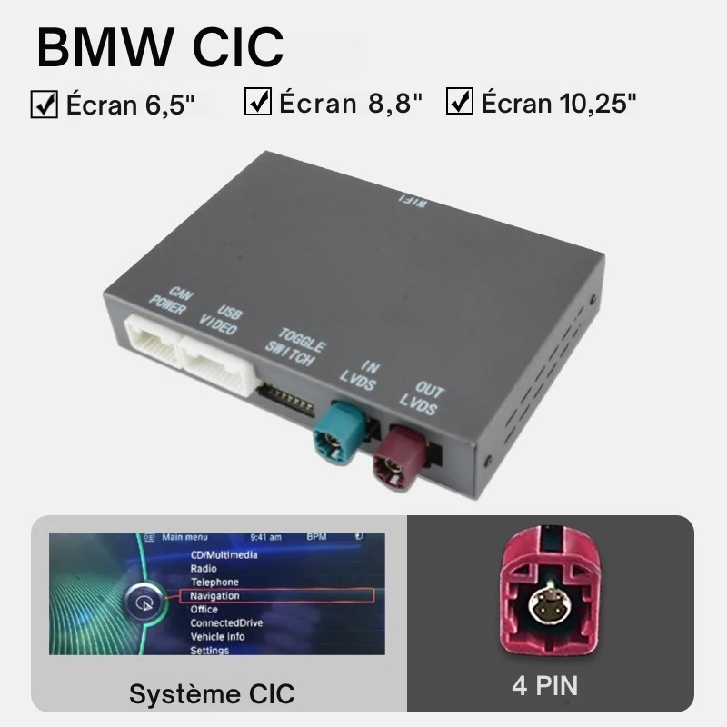 Boitier CARPLAY BMW pour système CIC-NBT-EVO