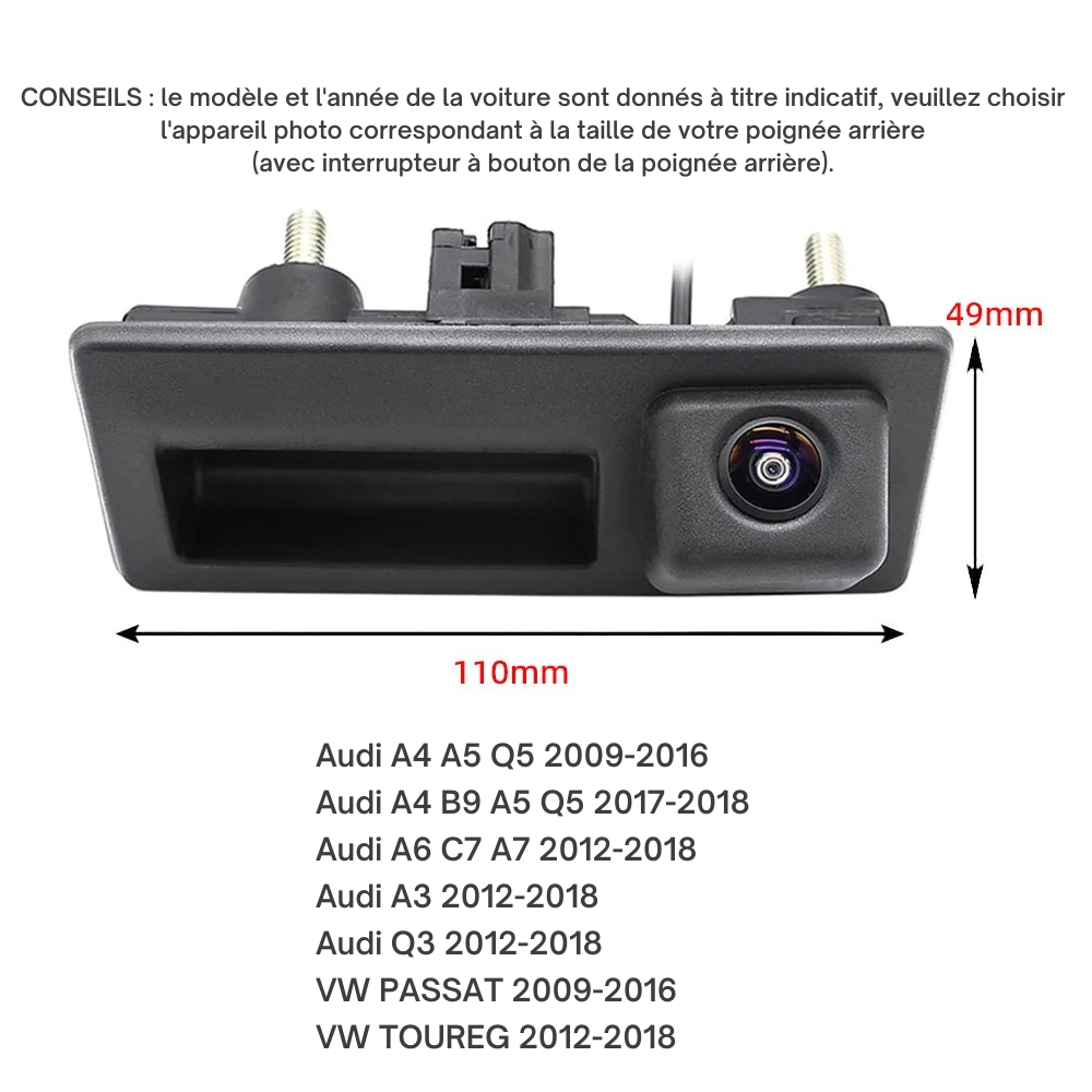 Caméra pour Audi A4 B8 Q3 Q5 A5 A8 S5 A3 A6 C7 A7 Volkswagen
